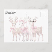 Carte postale de cerf de Noël (Dos)