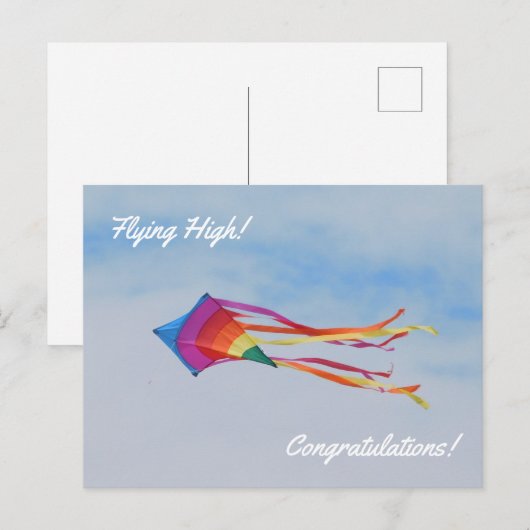 Carte postale de cerf-volant arc-en-ciel (Devant / Derrière)