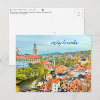Carte postale de Český Krumlov, Tchéquie