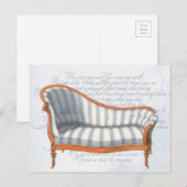 Carte postale de chaise longue rayée bleue victori (Devant / Derrière)