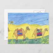 Carte postale de chameaux de Noël (Devant / Derrière)