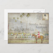 Carte postale de champ de courses de Santa Anita, (Devant / Derrière)