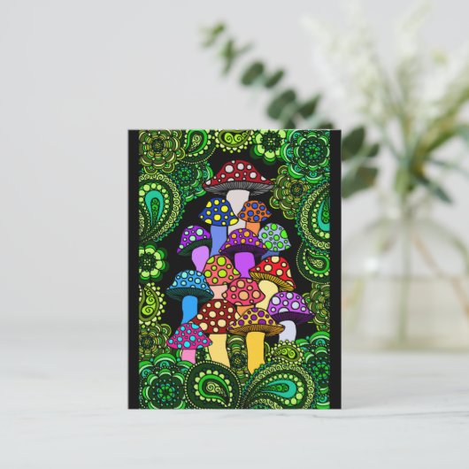 Carte postale de champignons (Debout devant)