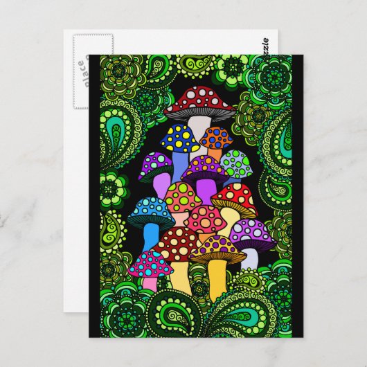 Carte postale de champignons (Devant / Derrière)