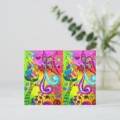 carte postale de champignons magiques colorés (Debout devant)