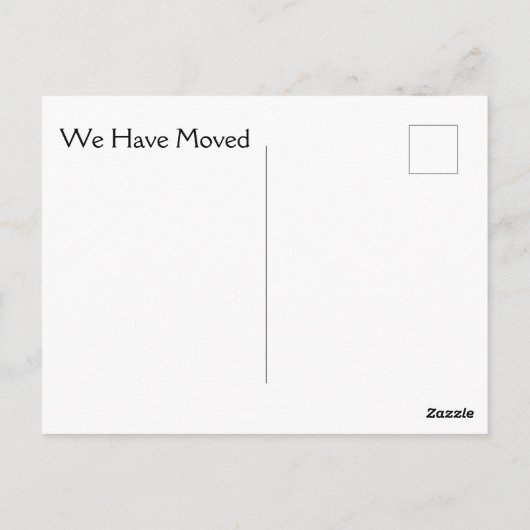 Carte postale de changement d'adresse (Dos)