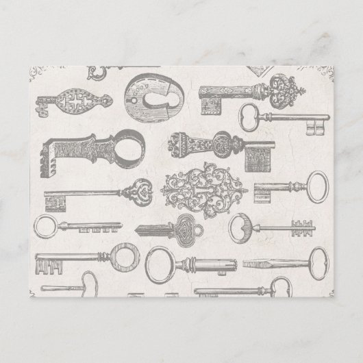 Carte postale de changement d'adresse avec clés an (Devant)