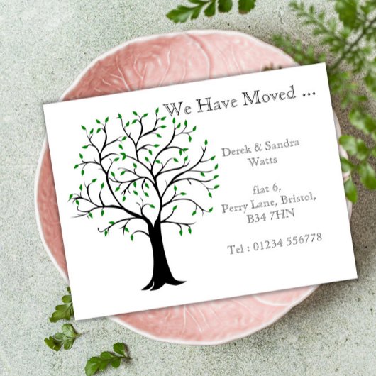 Carte postale de changement d'adresse nous avons d