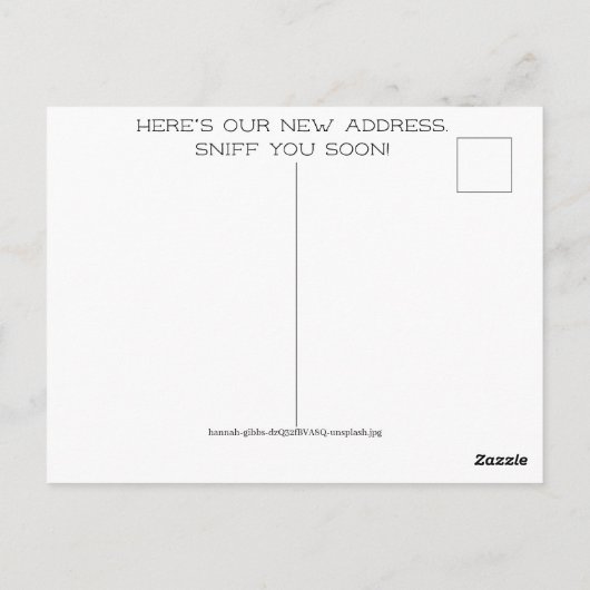 Carte postale de changement d'adresse pour chien a (Dos)