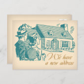 Carte postale de changement d'adresse rétro (Devant / Derrière)