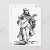carte postale de chanteuse squelette de femme bell (Devant / Derrière)
