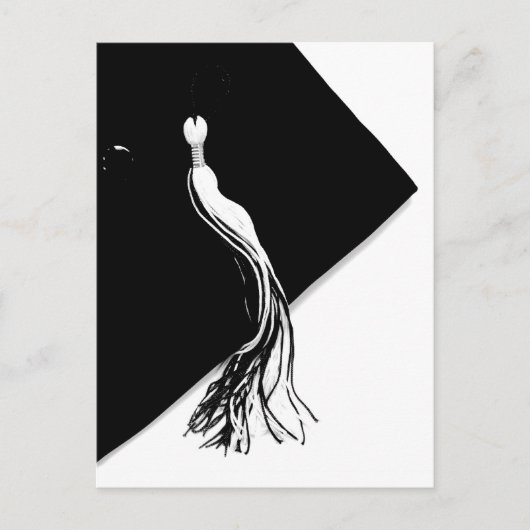 Carte postale de chapeau de diplômé noir classique (Devant)