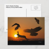 Carte postale de chasse de Harris Hawks (Devant / Derrière)