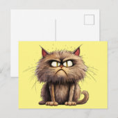 Carte postale de chat amusant (Devant / Derrière)