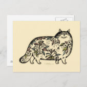 Carte postale de chat amusant (Devant / Derrière)