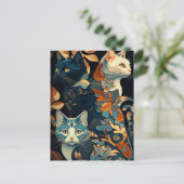 Carte postale de chat chic (Debout devant)