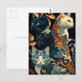 Carte postale de chat chic (Devant / Derrière)