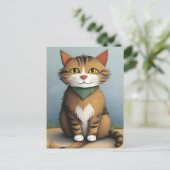 Carte postale de chat de dessin (Debout devant)