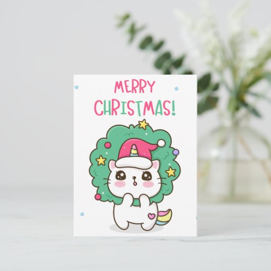 Carte postale de chat de Noël (Debout devant)