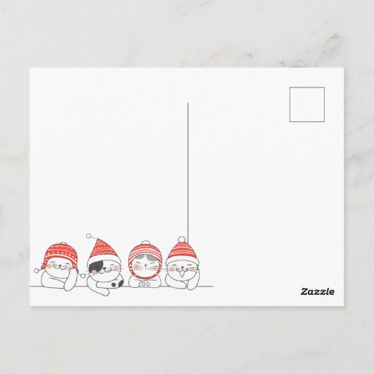 Carte postale de chat de Noël (Dos)