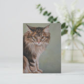 Carte postale de chat de ragondin du Maine (Debout devant)