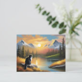 Carte postale de chat de style Bob Ross (Debout devant)