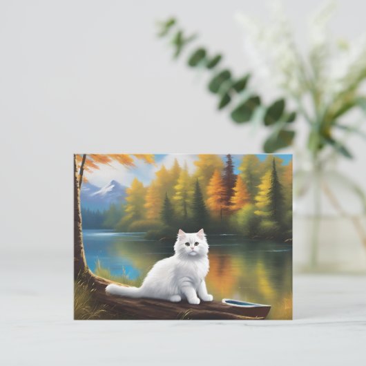 Carte postale de chat de style Bob Ross (Debout devant)