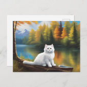 Carte postale de chat de style Bob Ross (Devant / Derrière)
