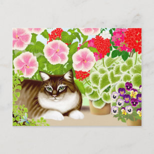 Carte postale de chat de tigre de la Jungle du jar