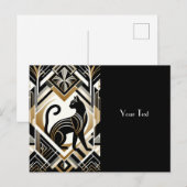 Carte postale de chat décoratif abstrait moderne (Devant / Derrière)