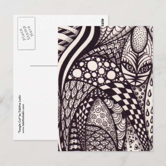 Carte postale de chat d'embrouillement (Devant / Derrière)