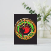 Carte postale de chat et de lune pour un joyeux Ha (Debout devant)