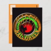 Carte postale de chat et de lune pour un joyeux Ha (Devant / Derrière)