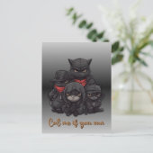 Carte postale de chat gangster | Chatte-moi si tu  (Debout devant)