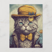Carte postale de chat gris Cool (Devant)