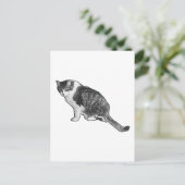 Carte postale de chat manga offrant un plaisir gra (Debout devant)