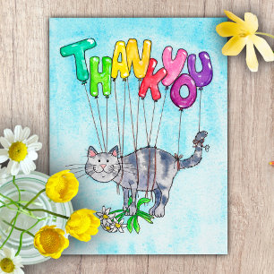 Carte postale de chat Merci par Nicole Janes