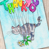 Carte postale de chat Merci par Nicole Janes