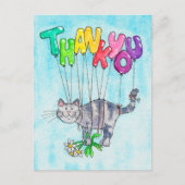 Carte postale de chat Merci par Nicole Janes (Devant)