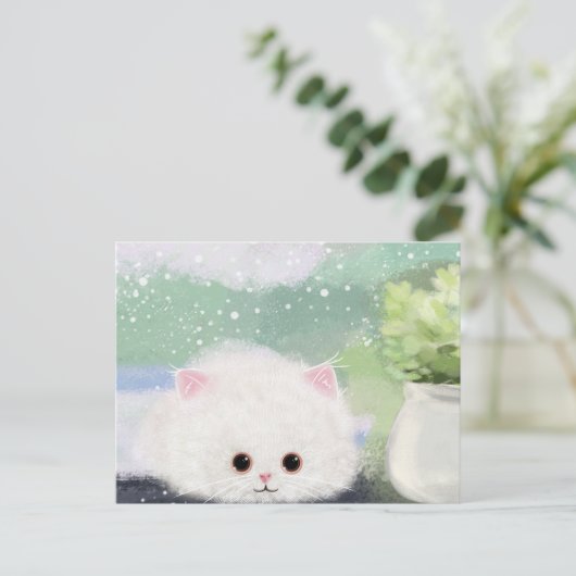 Carte postale de chat mignon (Debout devant)