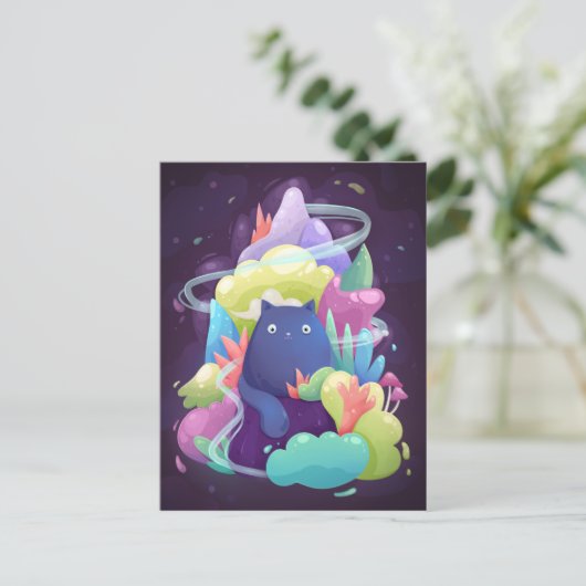 Carte postale de chat mignon (Debout devant)