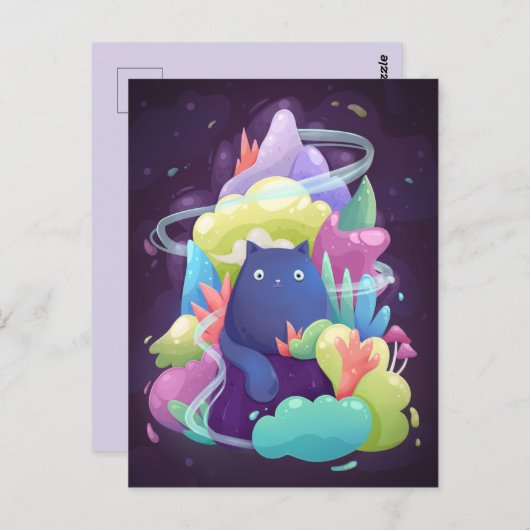 Carte postale de chat mignon (Devant / Derrière)