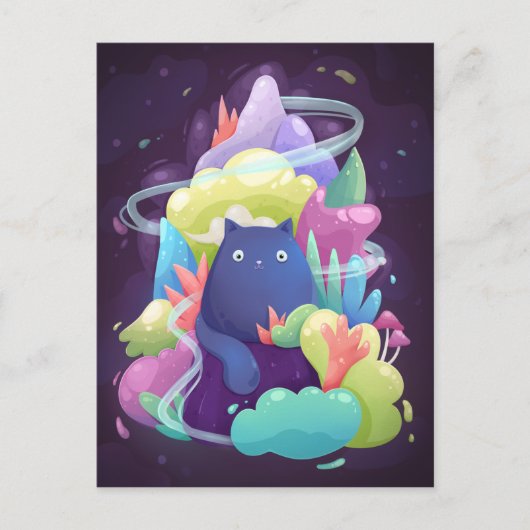 Carte postale de chat mignon (Devant)