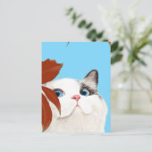 Carte postale de chat mignon (Debout devant)