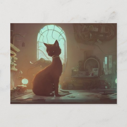 Carte postale de chat mignon (Devant)