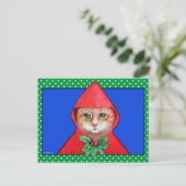 Carte postale de chat Noël (Debout devant)