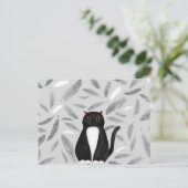 Carte postale de chat noir (Debout devant)