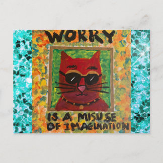Carte postale de chat par bad girl art