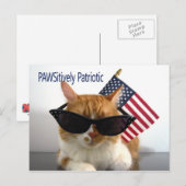 Carte postale de chat patriotique PAWSitive (Devant / Derrière)