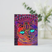 CARTE POSTALE DE CHAT PSYCHEDELIQUE LOUIS WAIN (Debout devant)